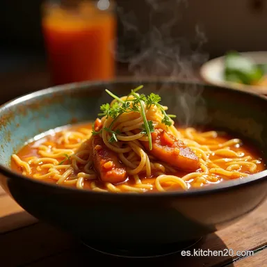 Receta Ramen Picante Casero Caldo Umami con Pasta de Chile Tarjeta de receta