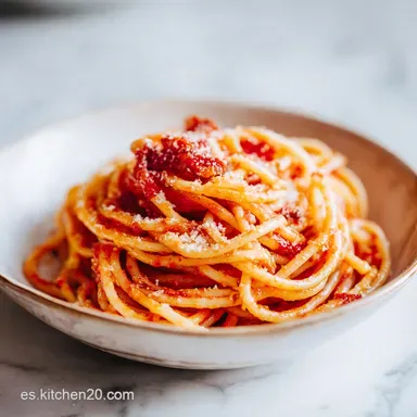 Receta de Amatriciana Aut&eacute;ntica con Guanciale en 30 Minutos Tarjeta de receta