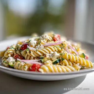 Receta Ensalada De Pasta Fr&iacute;a para 4 Porciones Tarjeta de receta