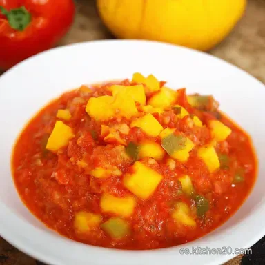 Salsa Picante de Mango y Habanero F&aacute;cil Un Toque Tropical Tarjeta de receta