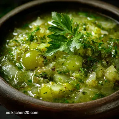 Salsa de Tomatillo: La Reina Verde Cocida y Aut&eacute;ntica Tarjeta de receta