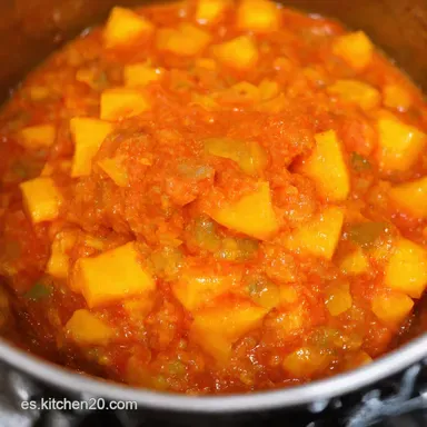 Salsa Mango Habanero Fuego Tropical F&aacute;cil Tarjeta de receta