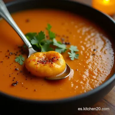 Receta Sopa de Calabaza Picante Cremosa con Chipotle Ahumado Tarjeta de receta