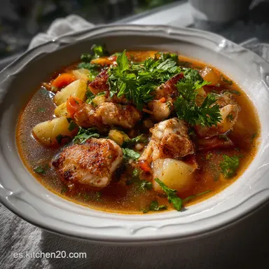 Sopa De Pescado Caldo Sedoso Tarjeta de receta