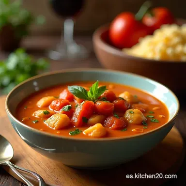 Sopa de Pimientos Rellenos Con Sabor a Hogar Tarjeta de receta