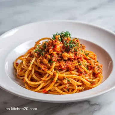 Aut&eacute;ntica Pasta Spaghetti all'Assassina Crujiente en 30 Minutos Tarjeta de receta