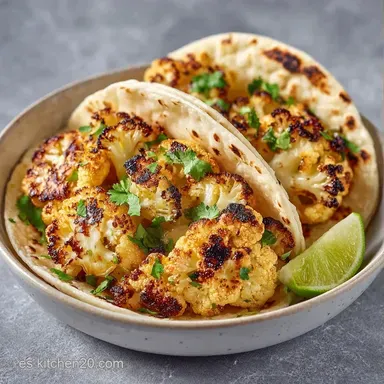 Tacos De Coliflor Asada Al Horno Tarjeta de receta
