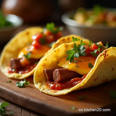 Receta Tacos de Desayuno Picantes con Chorizo y Salsa Macha Tarjeta de receta