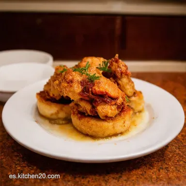 Cena R&aacute;pida y F&aacute;cil Tapas de Pollo al Ajillo Express Tarjeta de receta