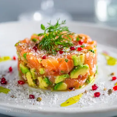 Tartar de Salmon y Aguacate: Fresco y R&aacute;pido Tarjeta de receta