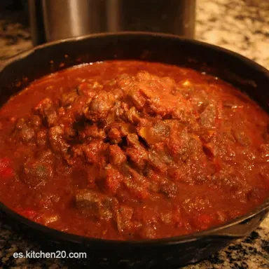Aut&eacute;ntico Chili Con Carne Texano El Secreto Est&aacute; Aqu&iacute; Tarjeta de receta