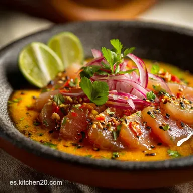 Tiradito Peruano: Receta cl&aacute;sica con Leche de Tigre de Aj&iacute; Amarillo Tarjeta de receta