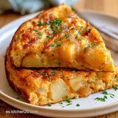 Tortilla de Patata con Cebolla para 4 Tarjeta de receta
