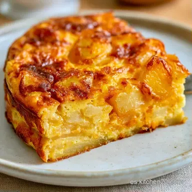 Tortilla de Patata con Cebolla Jugosa Tarjeta de receta