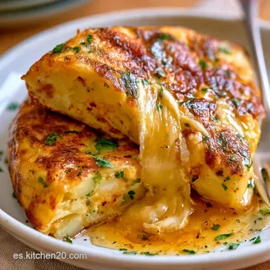 Tortilla De Patata Cremosa Con Queso Brie Tarjeta de receta