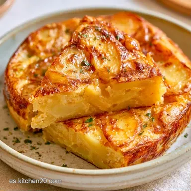 Tortilla de Patatas Casera para 4 Tarjeta de receta