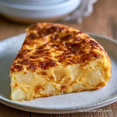 Tortilla De Patatas Jugosa Para 4 Tarjeta de receta