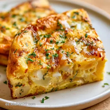 Tortilla de Patatas con Bacalao y Cebolla Tarjeta de receta