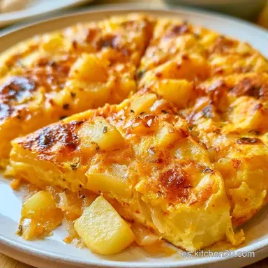 Authentic Spanish Potato Omelet Recipe Tarjeta de receta