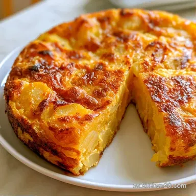 Tortilla De Patatas Receta Fácil para 4 Tarjeta de receta