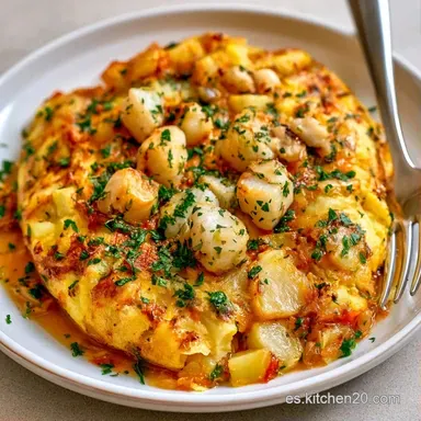 Tortilla De Patatas Pescado en 1 Hora Tarjeta de receta