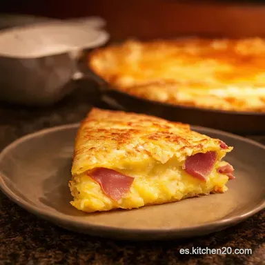 Tortilla de Patatas Rellena Mi Secreto con Jam&oacute;n y Queso Tarjeta de receta