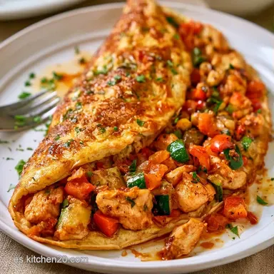 Tortilla De Pollo Verduras para 4 Personas Tarjeta de receta