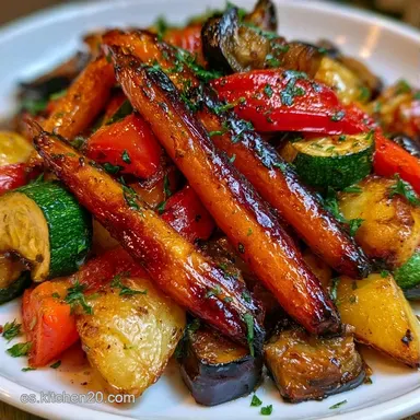Verduras Asadas para 4 Personas Tarjeta de receta