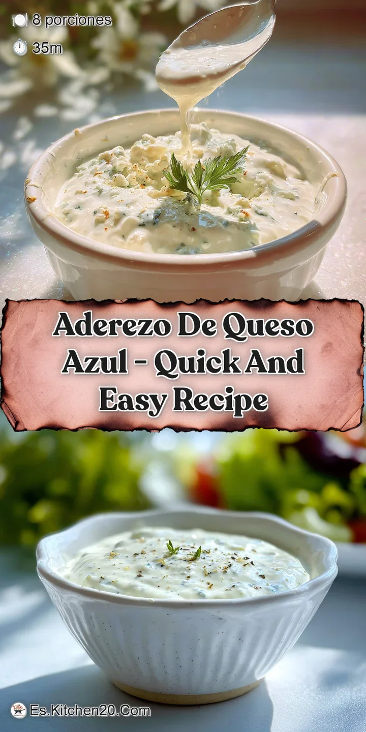 Close-up of rich, tangy blue cheese dressing. Notice the varied textures, colors and the delicious, creamy consistency.