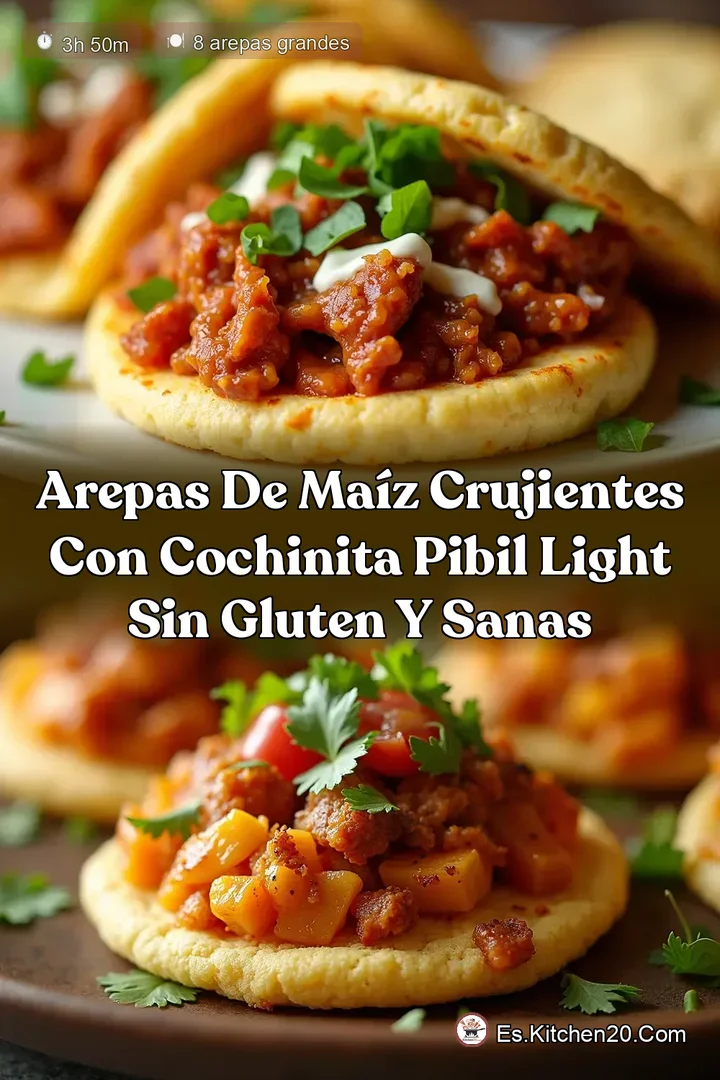 Arepas de Ma&iacute;z Crujientes con Cochinita Pibil Light Sin Gluten y Sanas