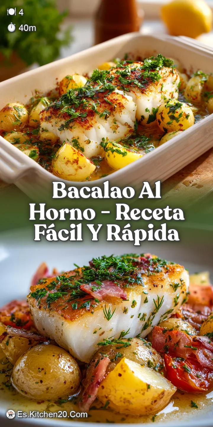 Close-up of tender bacalao flaking apart, surrounded by caramelized onions and peppers; a rustic and comforting dish, bake...