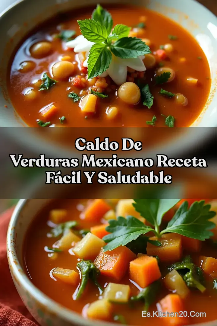 Caldo de Verduras Mexicano Receta F&aacute;cil y Saludable