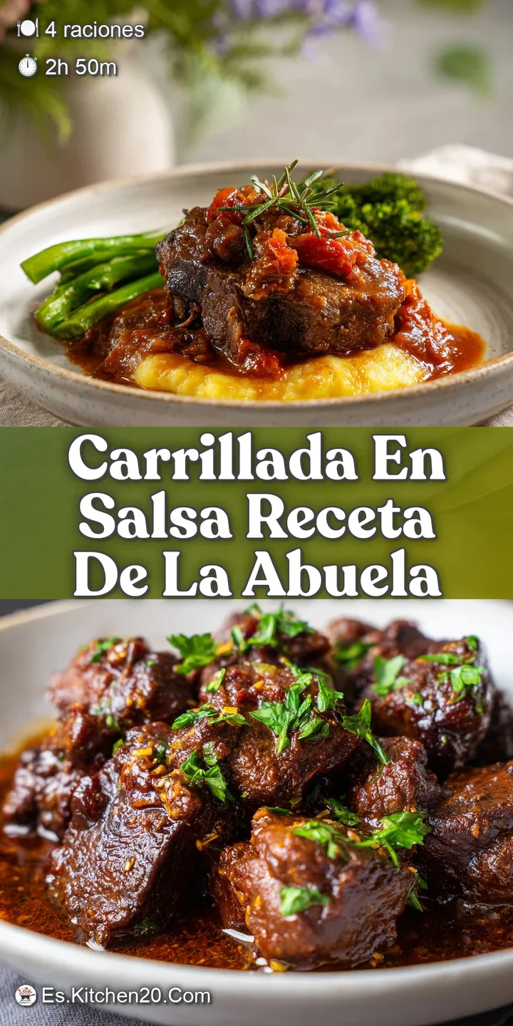 Close-up capturing the glistening, melt-in-your-mouth texture of slow-cooked meat swimming in a thick, flavorful dark sauc...