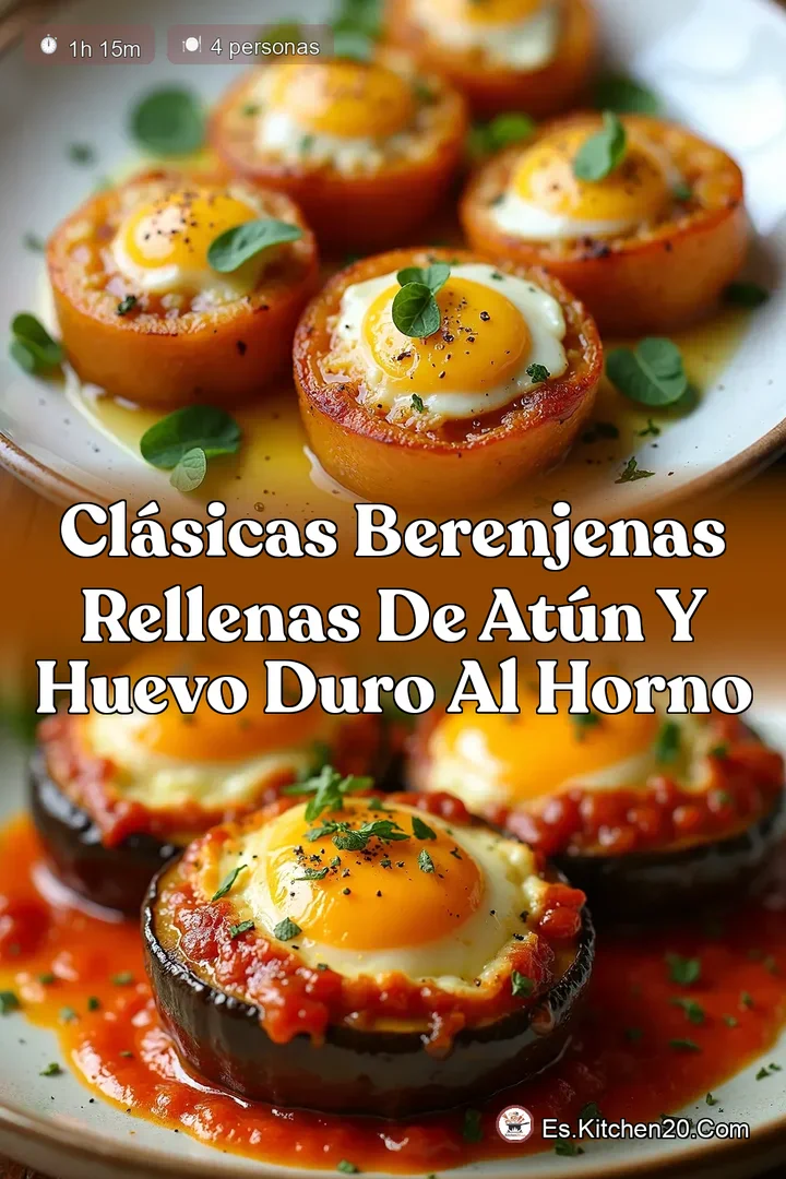 Cl&aacute;sicas Berenjenas Rellenas de At&uacute;n y Huevo Duro al Horno