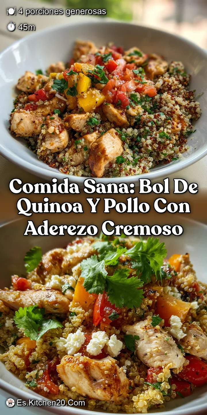 Comida Sana: Bol de Quinoa y Pollo con Aderezo Cremoso