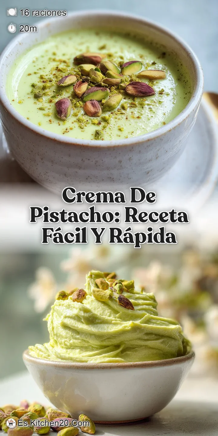 Close-up of velvety, light green pistachio cream. Air bubbles suggest light texture, hints of nutty flavor promise a sweet...