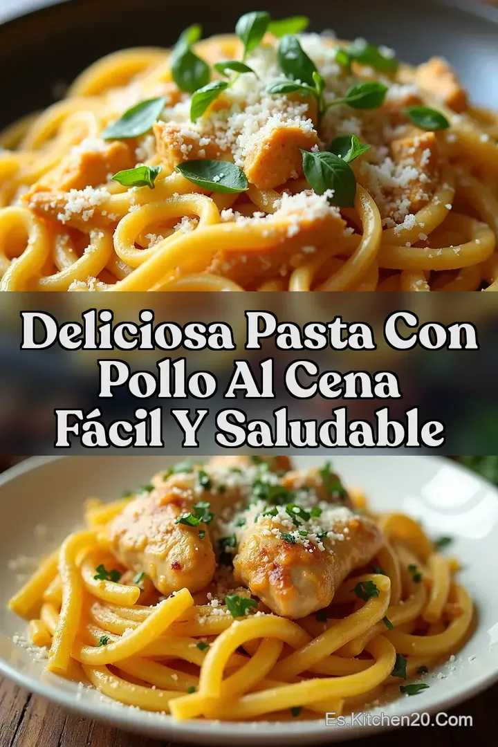 Deliciosa Pasta con Pollo al Cena F&aacute;cil y Saludable