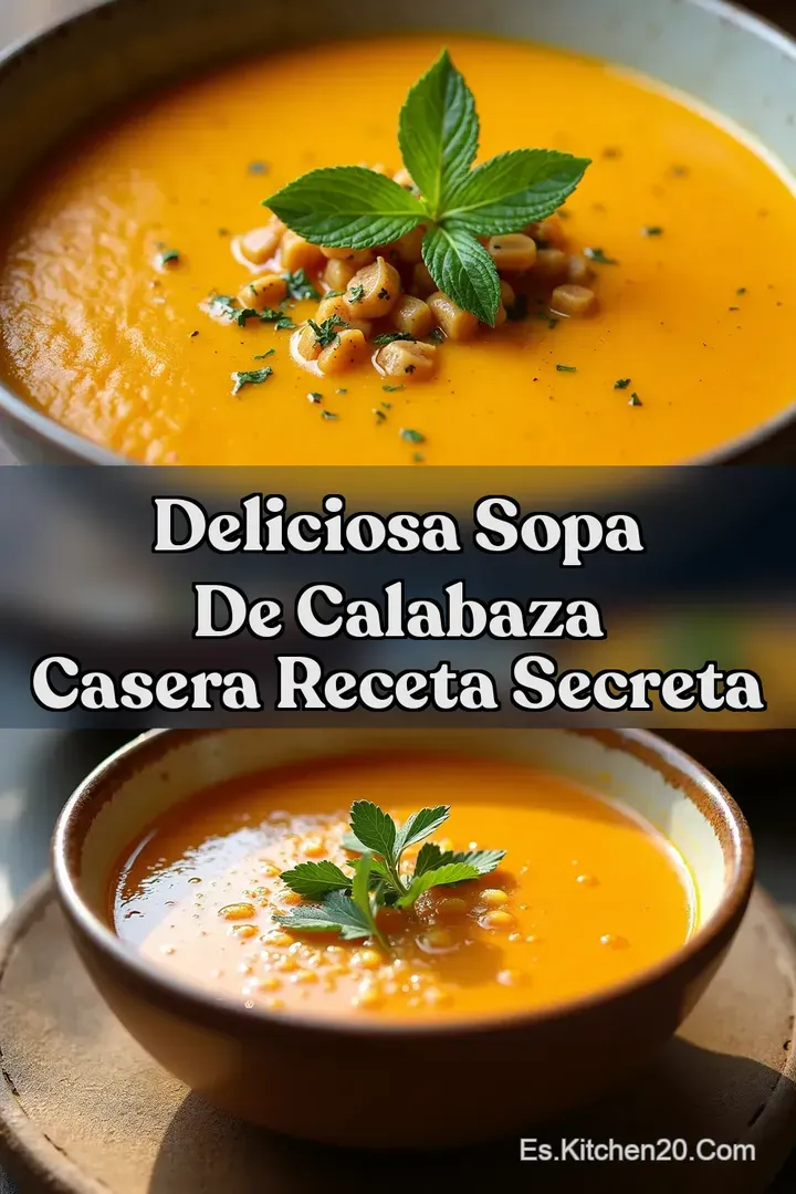 Deliciosa Sopa de Calabaza Casera Receta Secreta