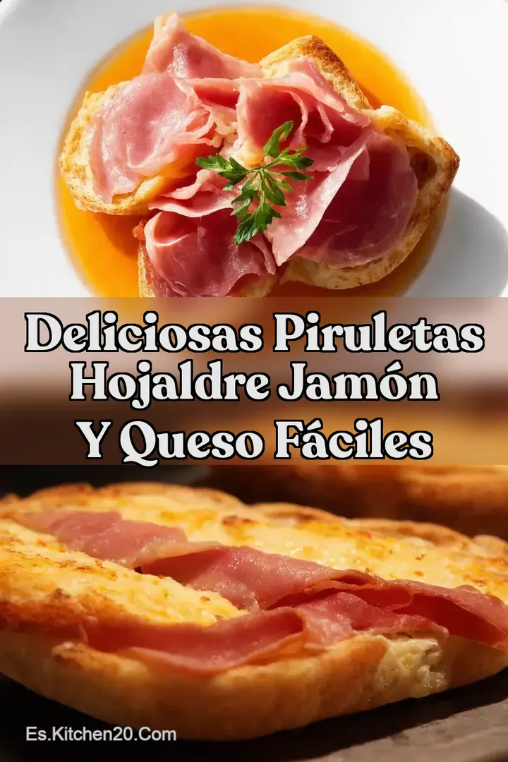 Deliciosas Piruletas Hojaldre Jam&oacute;n y Queso F&aacute;ciles