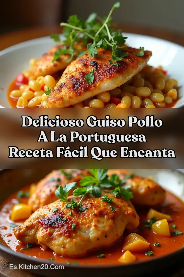 Delicioso Guiso Pollo a la Portuguesa Receta F&aacute;cil Que Encanta