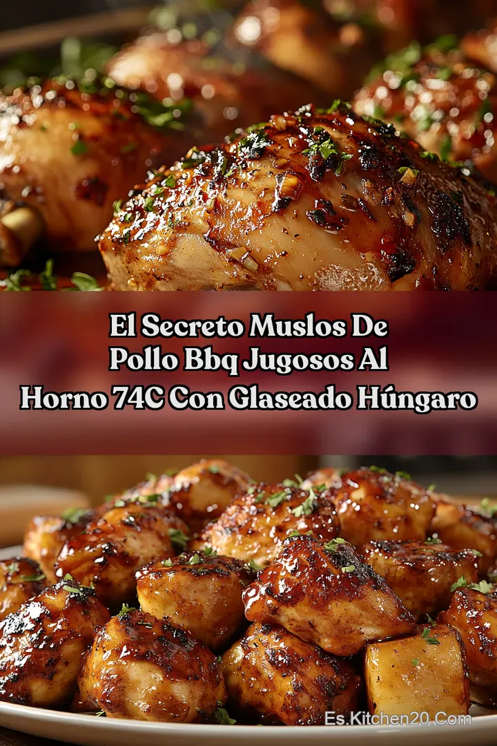El Secreto Muslos de Pollo BBQ Jugosos al Horno 74C con Glaseado H&uacute;ngaro