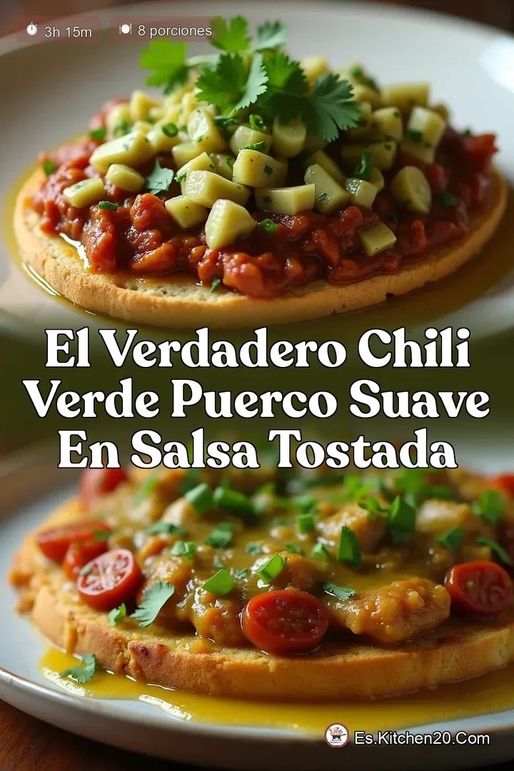 El Verdadero Chili Verde Puerco Suave en Salsa Tostada