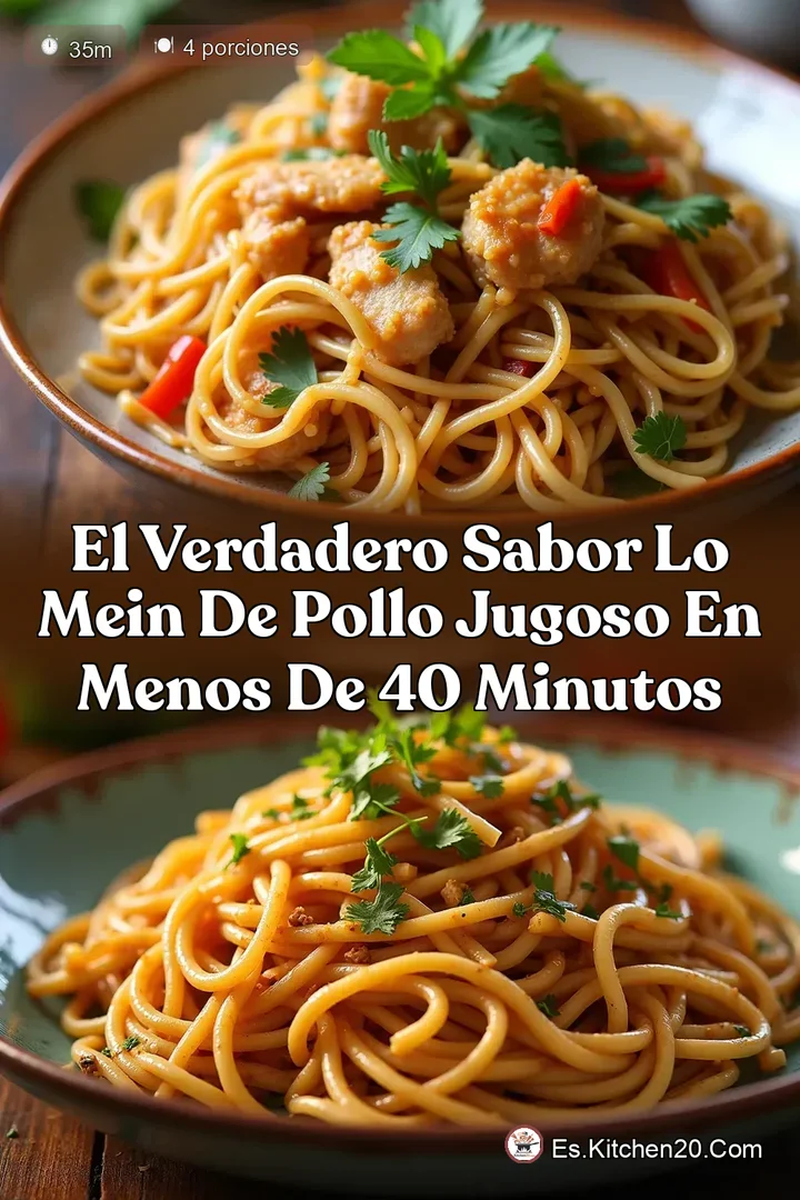 El Verdadero Sabor Lo Mein de Pollo Jugoso en Menos de 40 Minutos
