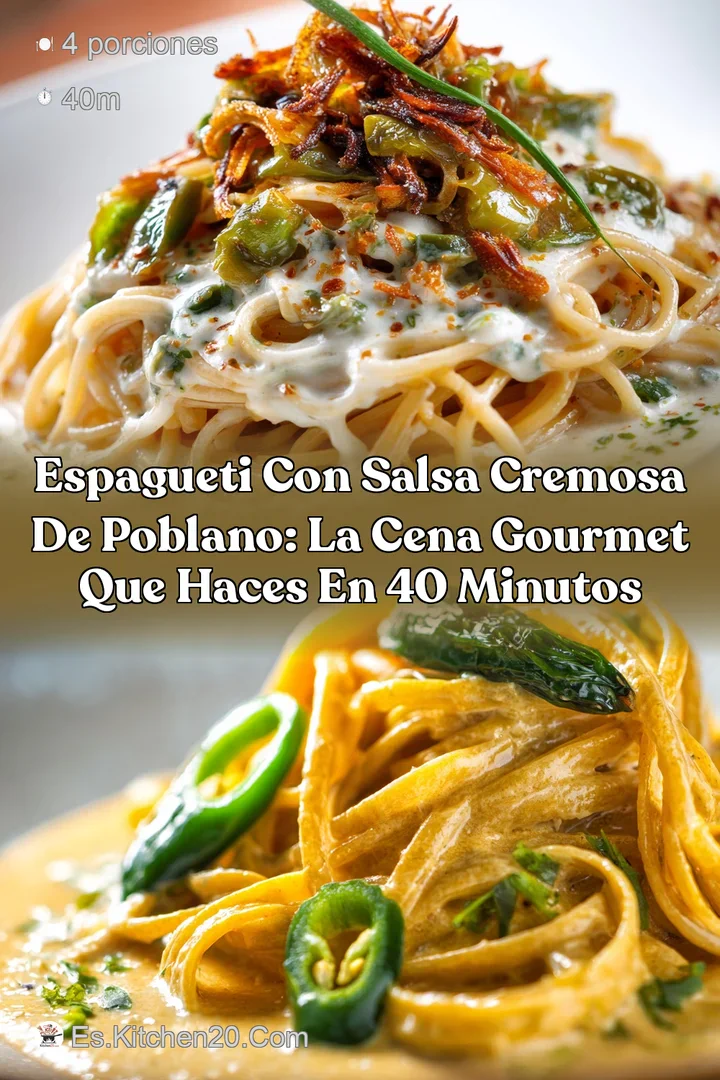 Espagueti con Salsa Cremosa de Poblano: La Cena Gourmet que Haces en 40 Minutos