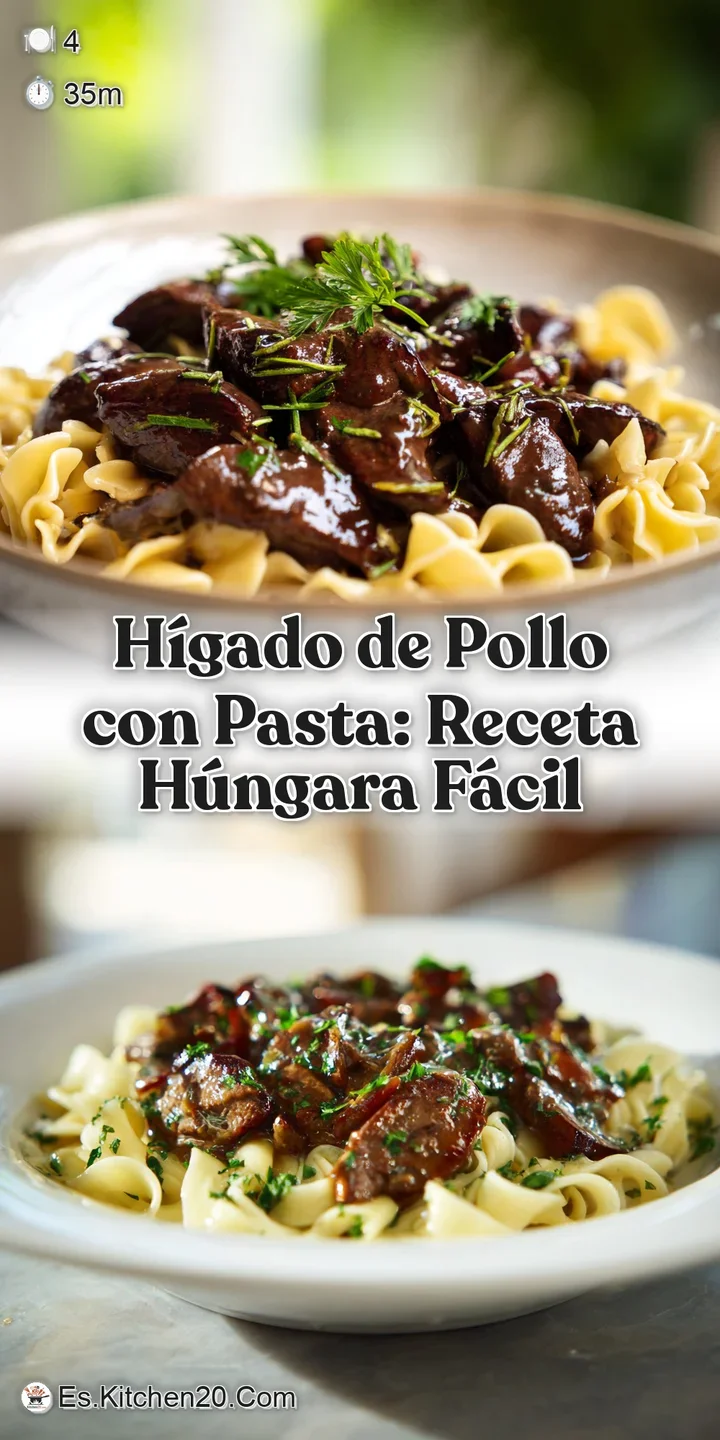 Close-up reveals the soft texture of saut&eacute;ed chicken livers, complementing the creamy pasta, punctuated with verdant green...