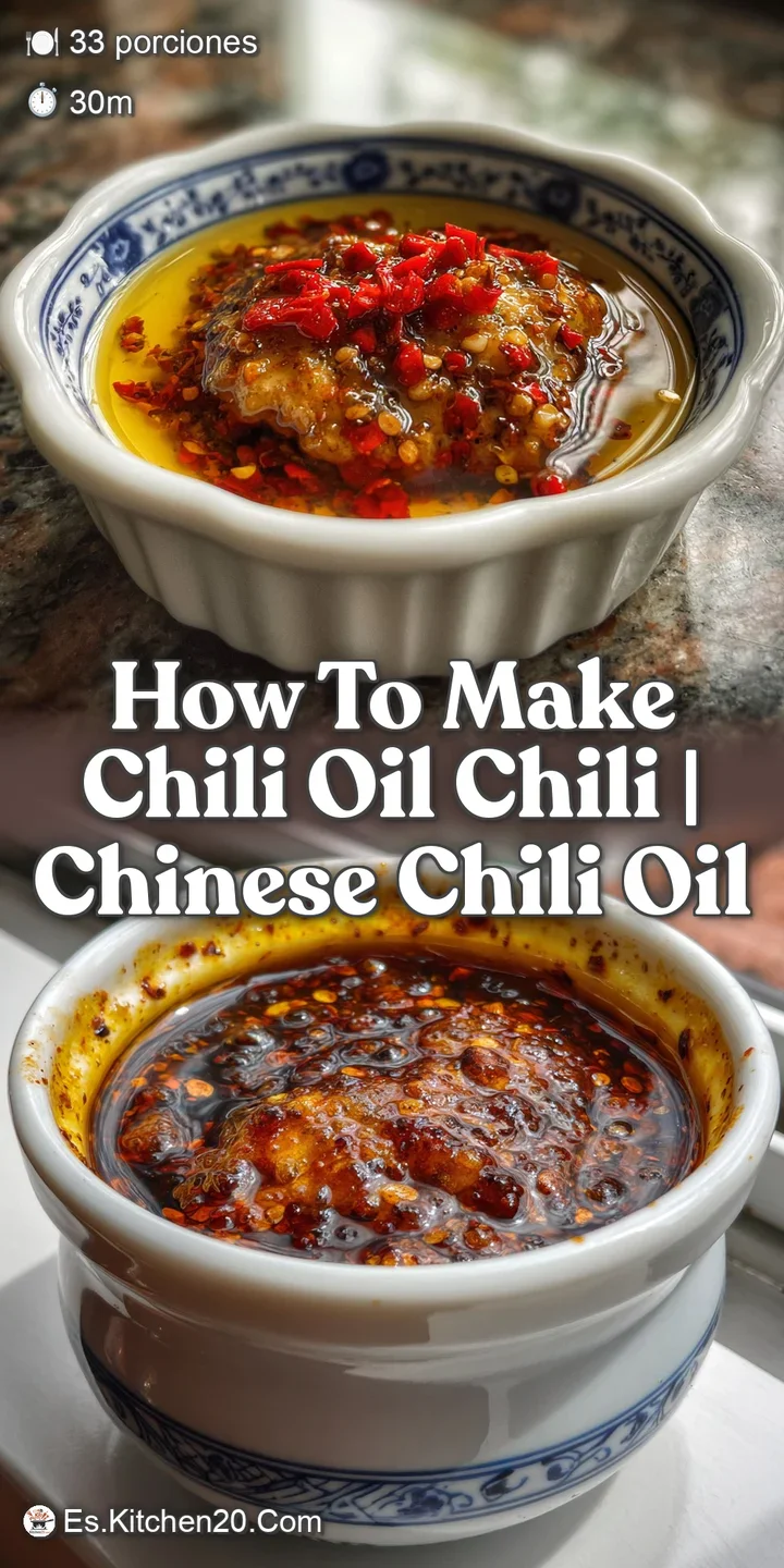 Close-up of chili oil showcasing a spectrum of red and orange hues. Texture from chili flakes contrasts with the shimmerin...