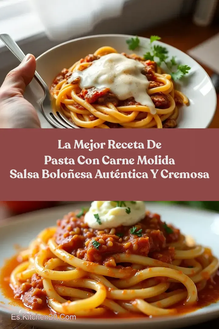 La Mejor Receta de Pasta con Carne Molida Salsa Bolo&ntilde;esa Aut&eacute;ntica y Cremosa