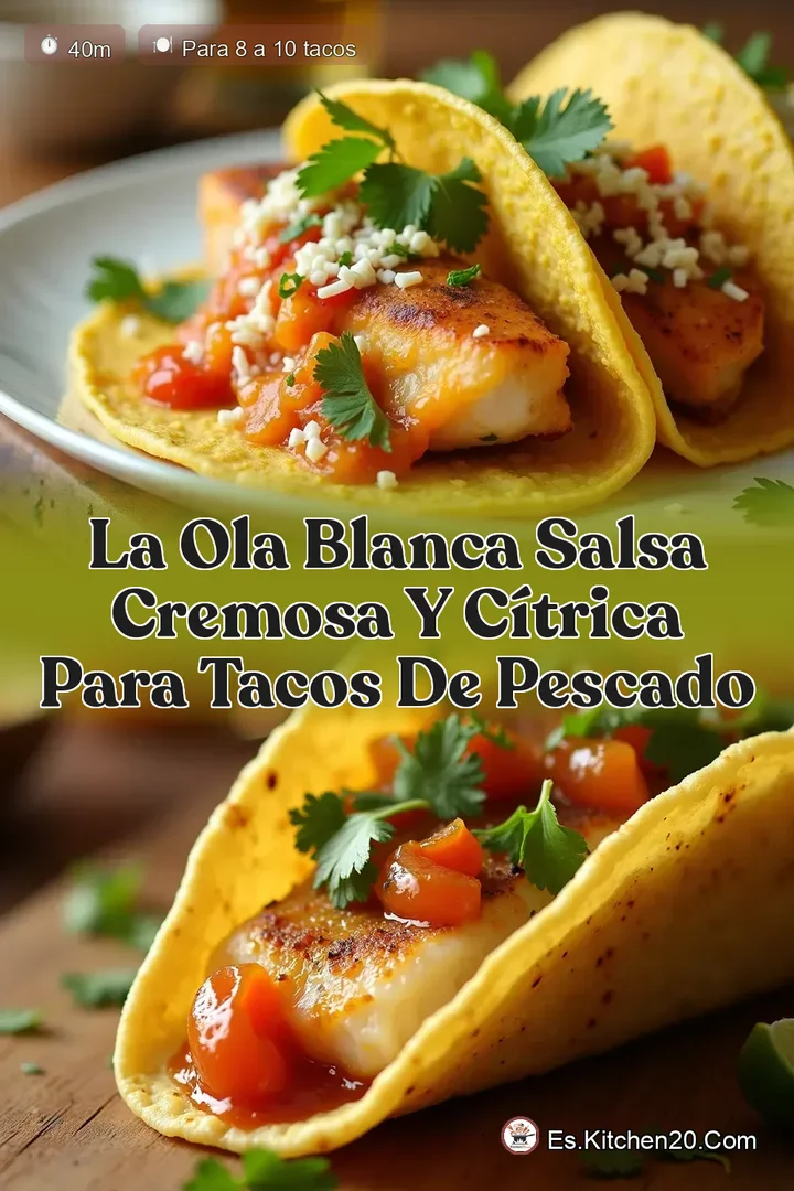 La Ola Blanca Salsa Cremosa y C&iacute;trica para Tacos de Pescado