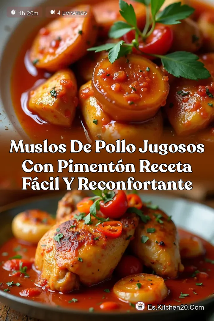 Muslos de Pollo Jugosos con Piment&oacute;n Receta F&aacute;cil y Reconfortante