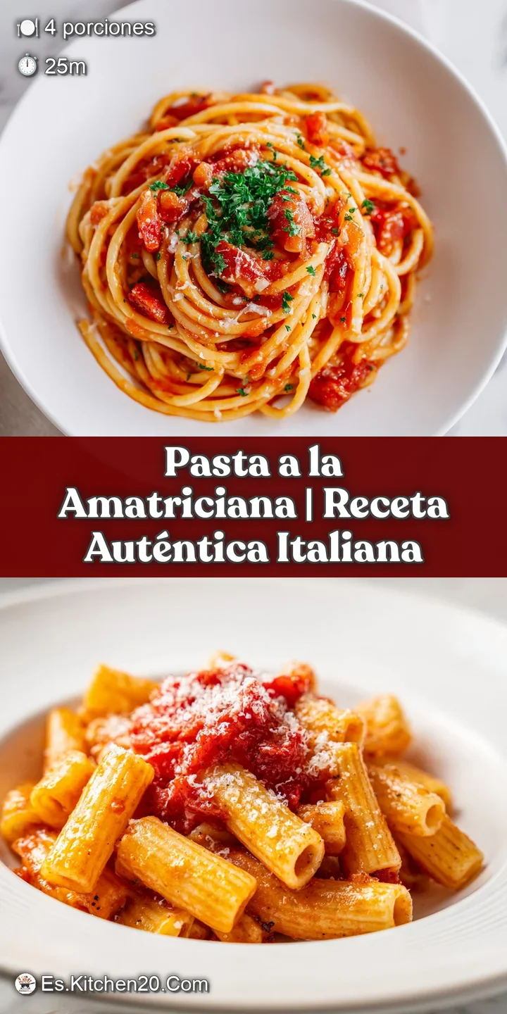 Close-up of glistening bucatini pasta, coated in rich tomato sauce with crispy pork jowl pieces.